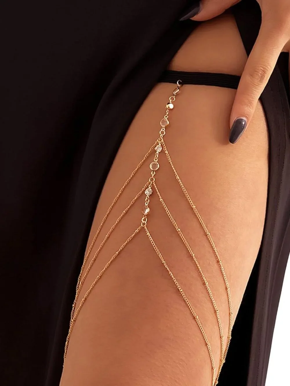 Sexy Beach Multi-layer Leg Chain Jewelry - Elasticity Thigh Leg Chain for Women